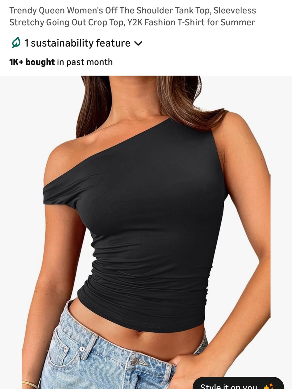 Amazon Off the Shoulder Tank Top Size Small